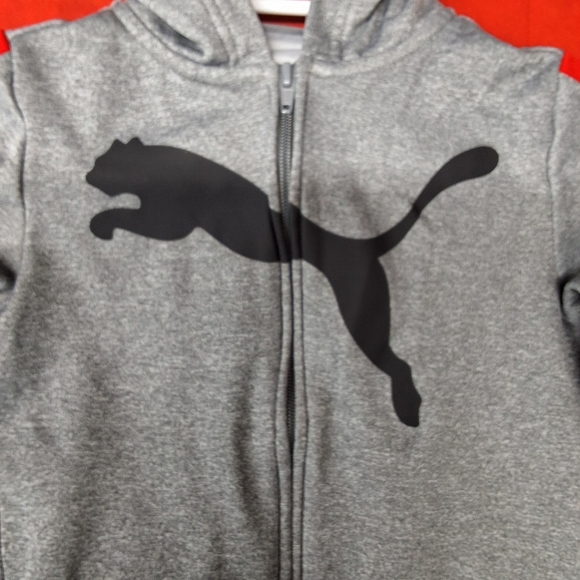 Puma Kids Gray and Red Hoodie - Picture 8 of 12